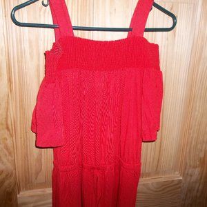 womens size 18 red jeresy kint cold shoulder dress